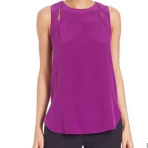 3.1 Phillip Lim Magenta Silk Cutout Tank Top